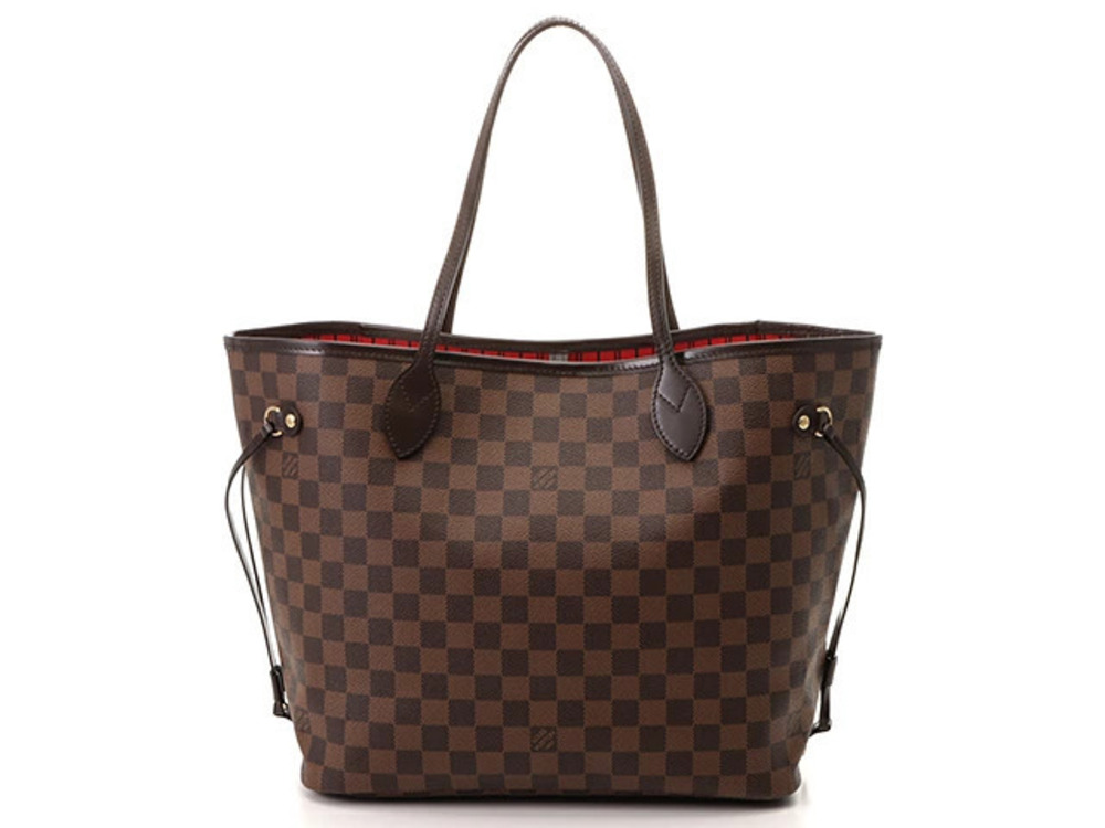 Louis Vuitton Neverfull Tote Bag Pouch Clutch Damier Cerise Red around
